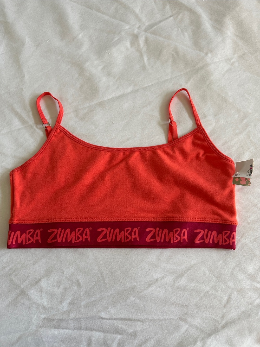 Zumba Fitness Coral-Red Logo Sports Bralette
